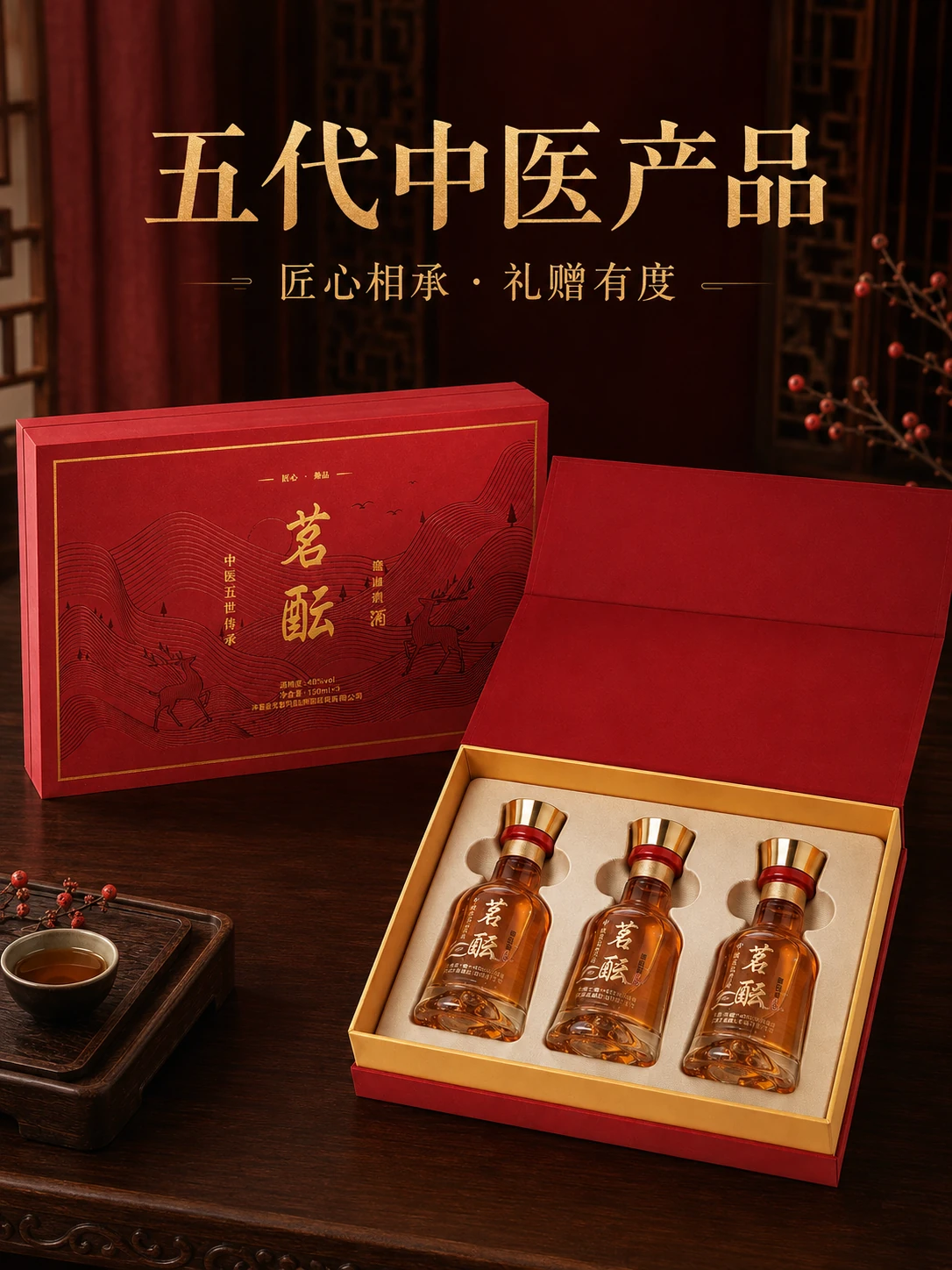 茗酝酒礼盒小瓶传承主题详情图